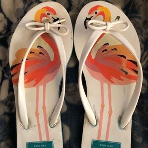 Kate Spade Flamingo flip flops